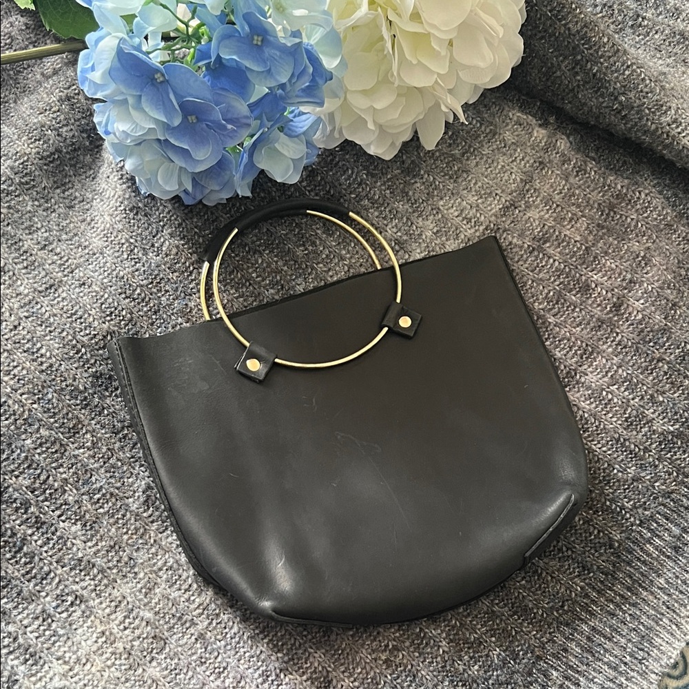 Tribe Alive Black Tote with Gold Handles